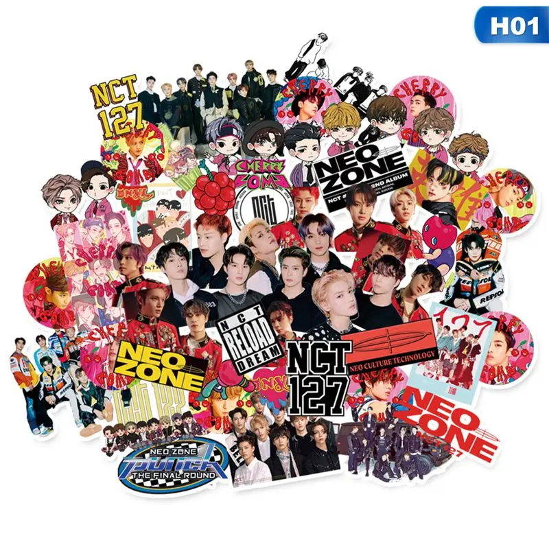 62 шт. Kpop Nct127 наклейки для фанатов DIY альбом книга багаж телефон ноутбук