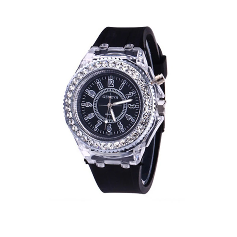 

MOONBIFFY Women Flash Luminous Watch Led light Personality trends students lovers jellies woman men's watches light WristWatch