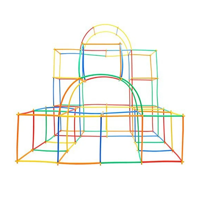

608 шт. Дети DIY соломы и строительство стволовых строительный блок Соломки с 8 колеса развивающихся развивающая игрушка