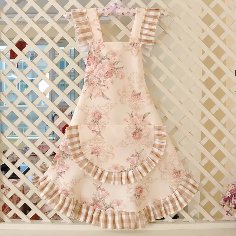 

Милые кулинарные фартуки для выпечки, пылезащитный кухонный фартук для взрослых женщин, Дамский кухонный фартук для ресторана, без рукавов,...