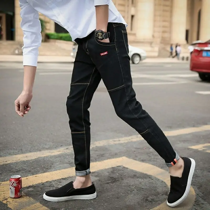 

Spring and summer men's new thin jeans men's Leggings men's slim Korean fashion pants jeans long pants