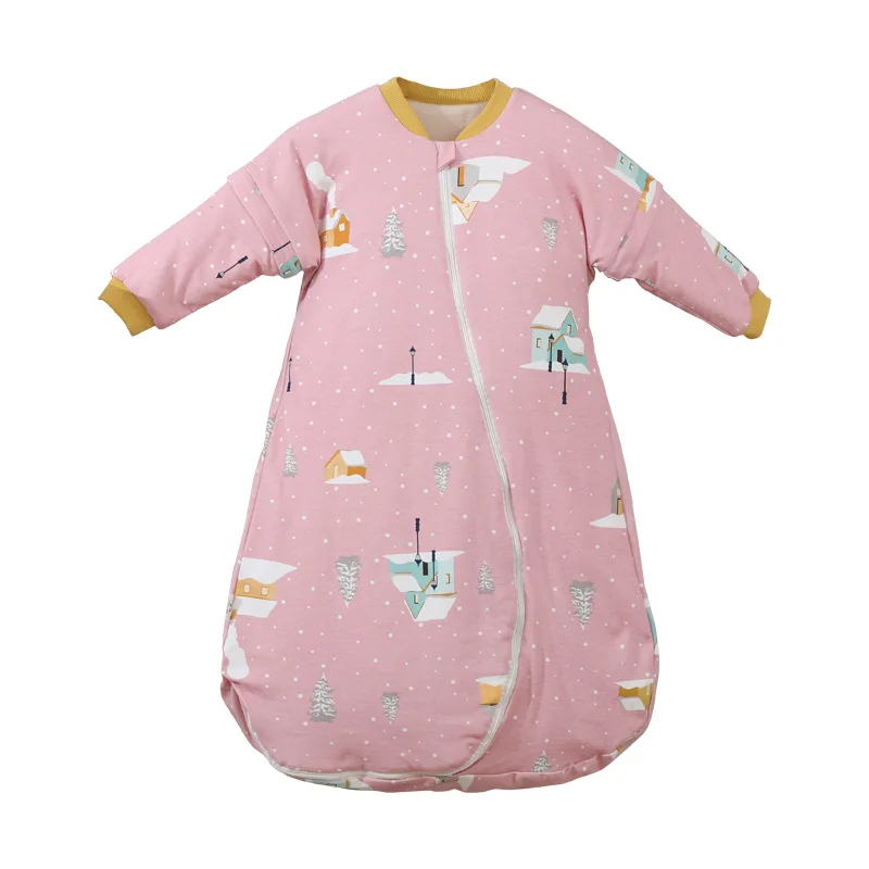 Детский осенне-зимний утепленный хлопковый фланелевый спальный мешок для