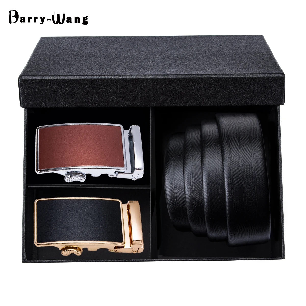 Новый дизайнерский мужской ремень Barry.Wang 110-160 см черный подарочный набор из
