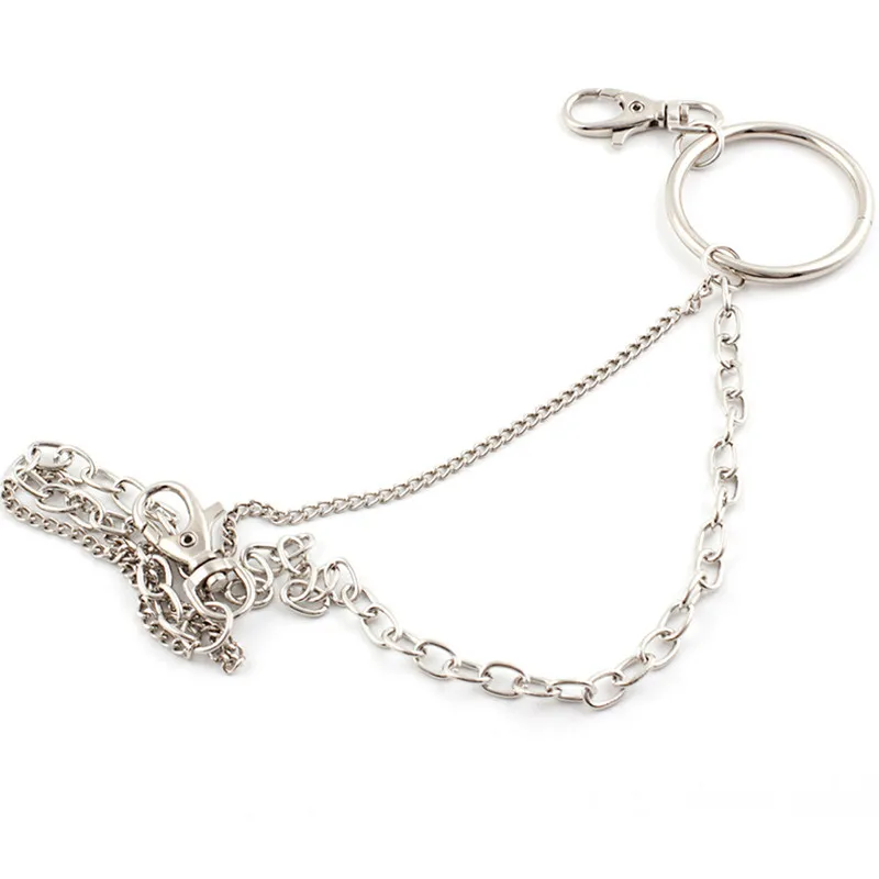 Кольцо Macropore в стиле панк Двойная Цепь Металлический D-образный ремень с пряжкой