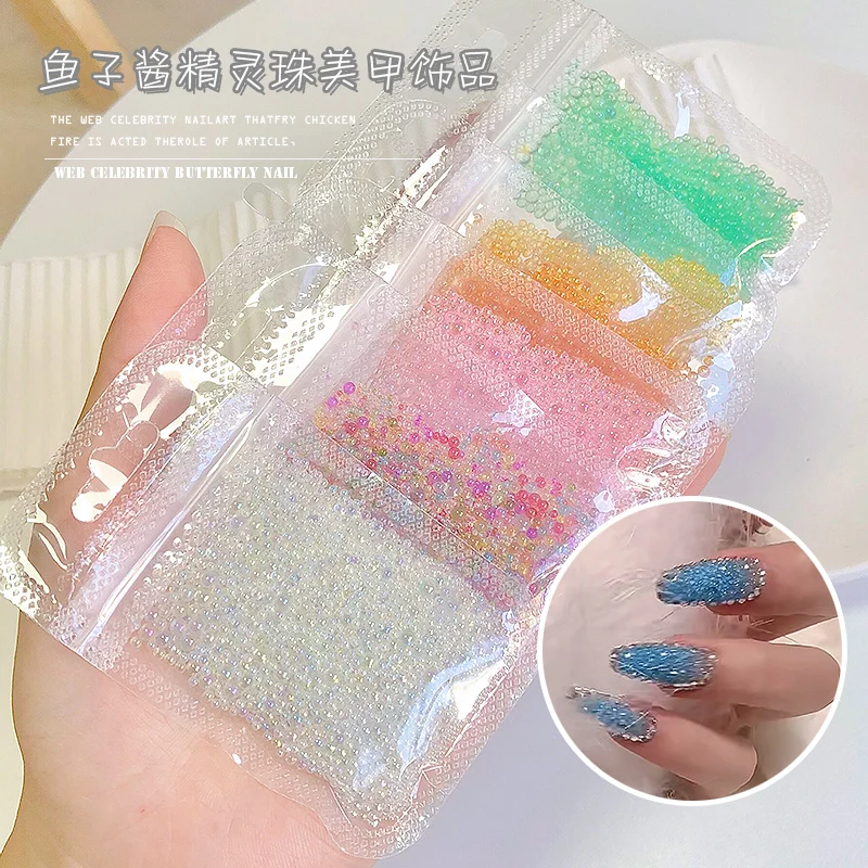 

New Nail art mini caviar beads Rhinestone for Nails Colorful pixie Microbeads Crystal For Decorate 1bag