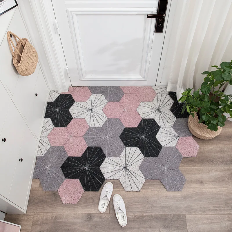 Dust Doormat Carpet Anti-Slip PVC Silk Loop Door Mat Eastern Minimalist Kitchen Mats Bathroom Living Room | Дом и сад