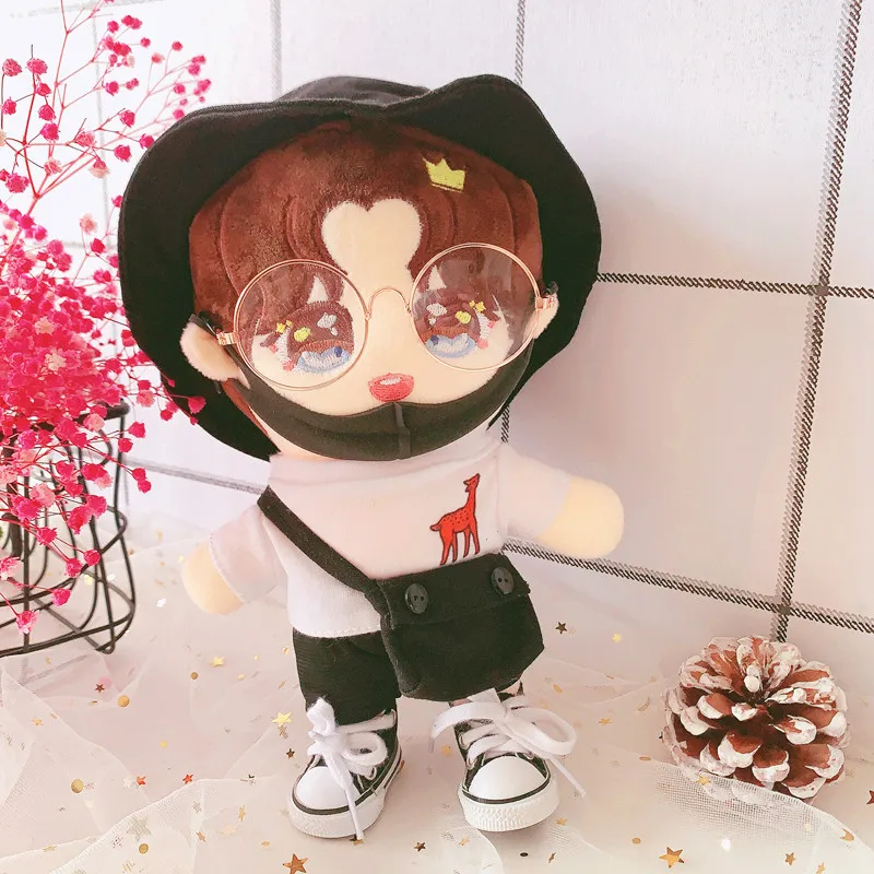 

20cm Plush Doll's Clothes White shirt pants shoes Changing clothes Accessories for Korea Kpop EXO Idol Dolls Clothing Fans Gift
