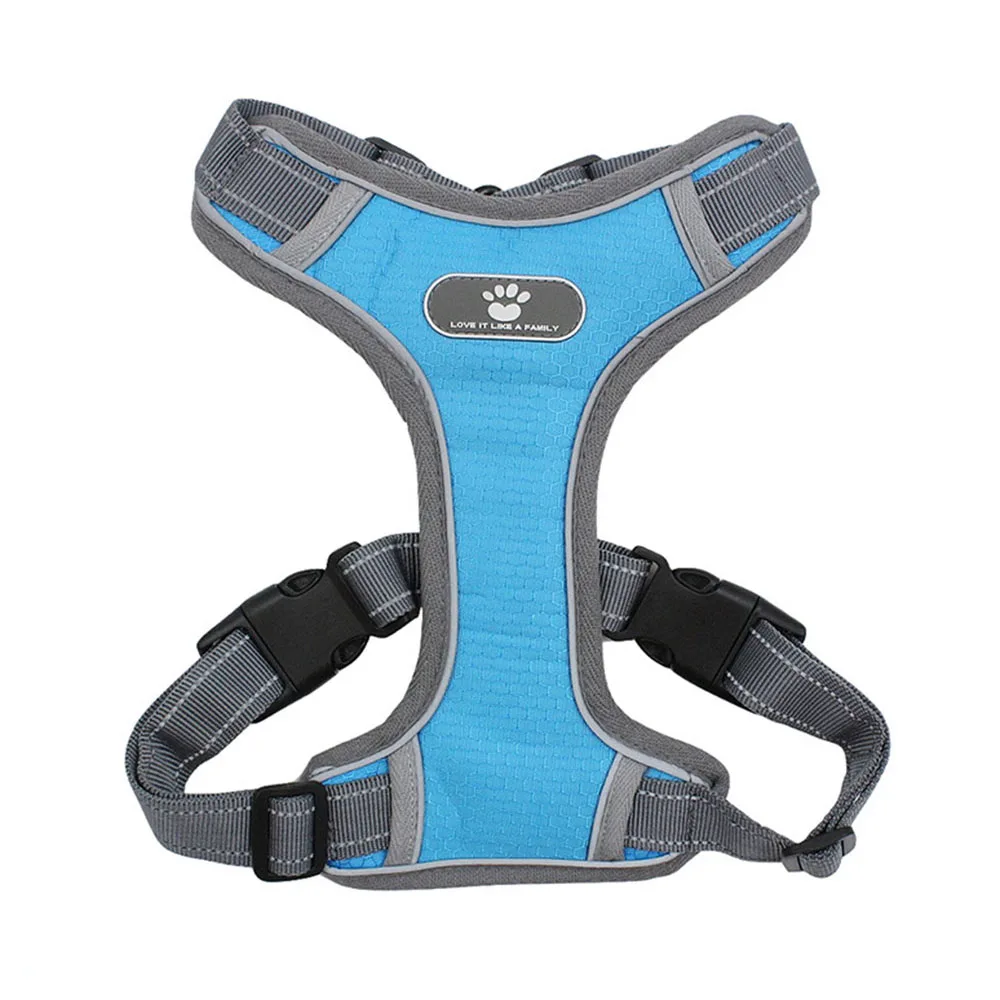 Reflective Nylon Dog Harness Vest Services Medium Large Padded Adjustable Safety Vehicular Lead for Pet Accessories | Дом и сад