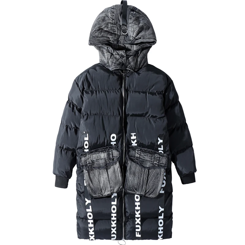 

[XITAO] Korea Fashion New Women 2018 Autumn Print Pocket Coat Female Fulls Leeve Hooded Collar Thick Casual Parka LYH1474