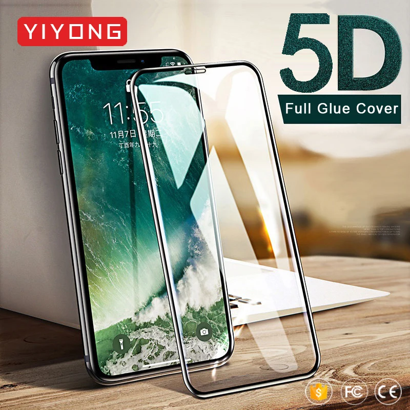 Закаленное стекло YIYONG для iPhone 6 6s 7 8 Plus полное покрытие SE 2020 9D Защита экрана x s xr xs Max