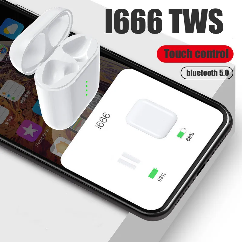 Беспроводные Bluetooth наушники i666 TWS tws с шумоподавлением для Android Xiaomi PK i12 i10 i30 i20 i200