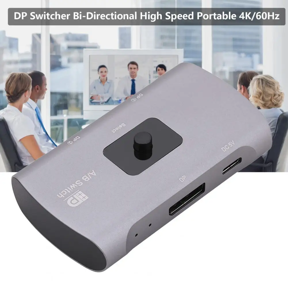 

DP переключатель двунаправленный высокоскоростной портативный 4K/60Hz DisplayPort 1,2 разделитель конвертер для офиса