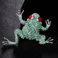 donia jewelry new green frog frog brooch mens metal tin alloy brooch bouquet red eye frog needle brooch hat accessories