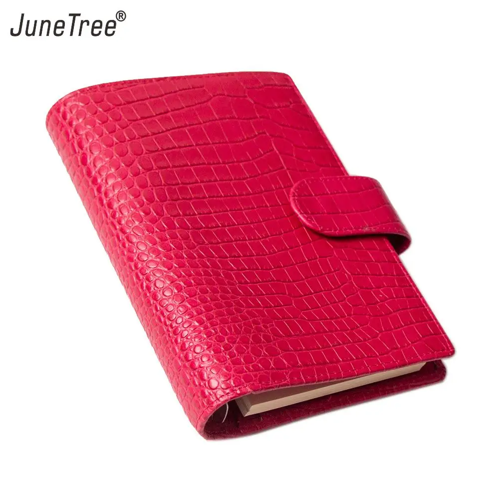 

Junetree personal A6 Rings Planner 23mm Rings Binder Agenda Floppy Version Croc Grain Organizer Diary Journal Notepad Sketchbook