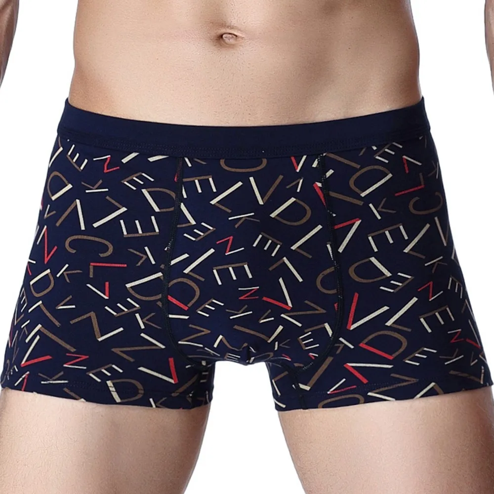 

Sexy Mens Underpants Cotton Breathable Shorts U-Convex Seamless Printed Boxer Comfortable Causal Homewear Mid-Waist Male Briefs