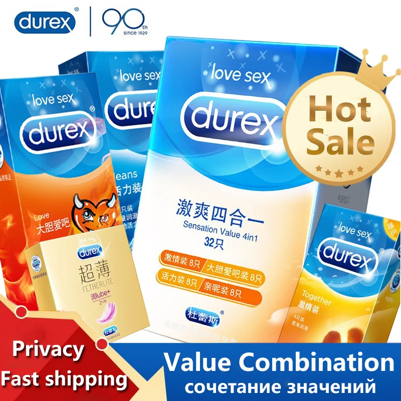 Презервативы Durex Sensation удивительные значение 4in1 ультра тонкий презерватив со
