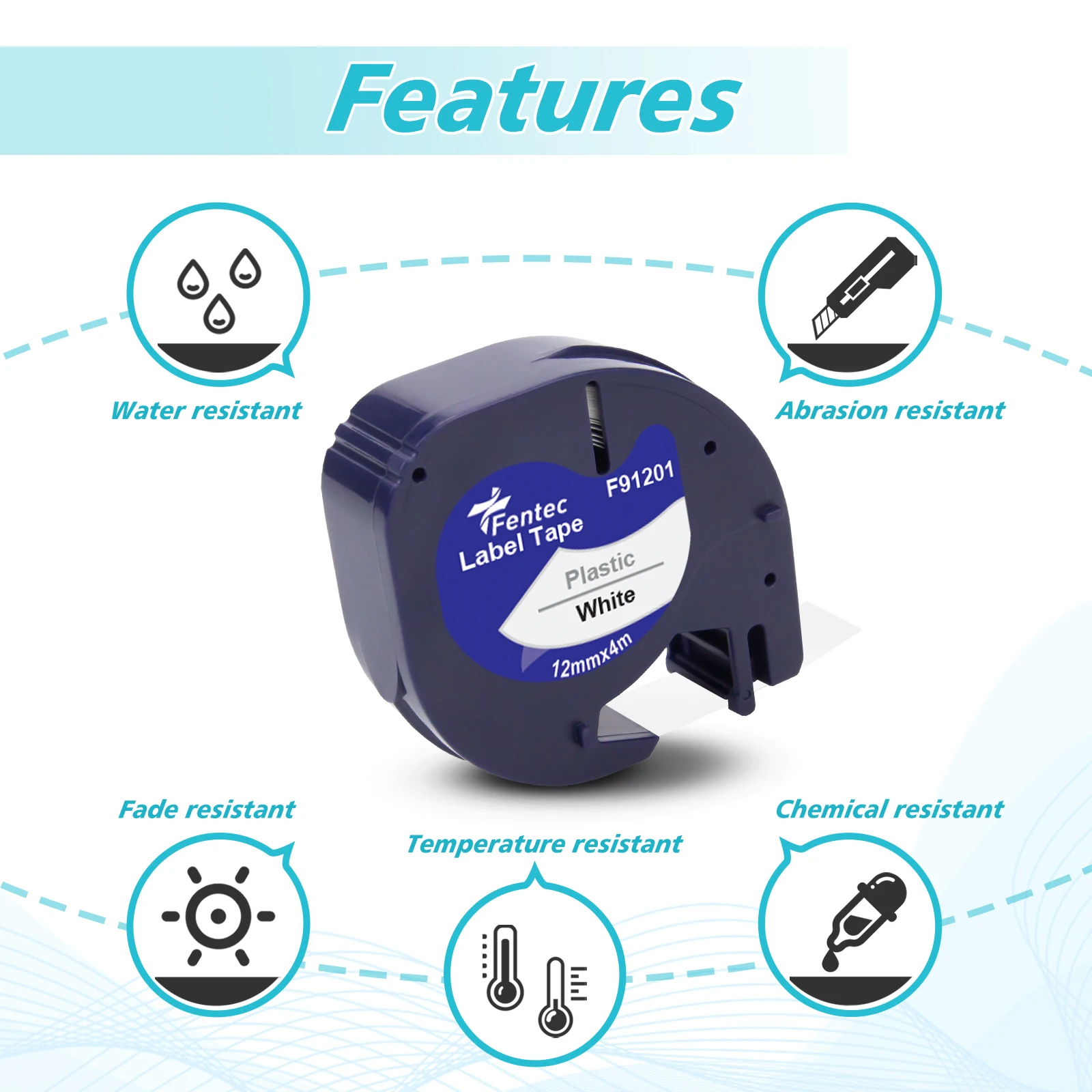 Пластмассовые этикетки Dymo LetraTag 12 мм 12267 91201 91200 91202 91203 91204 LT 91205 LT91201 для