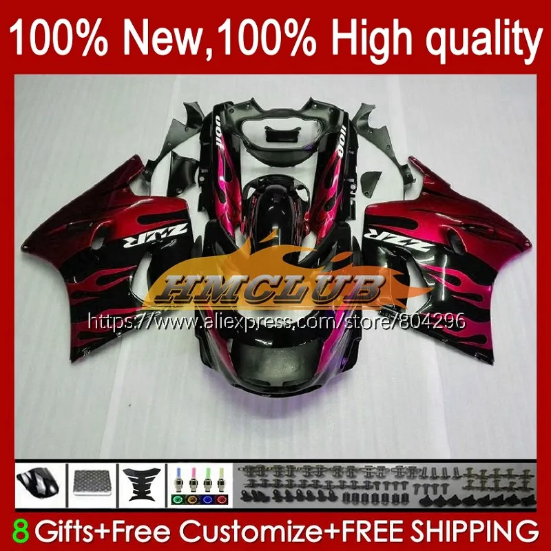 

Корпус для KAWASAKI NINJA ZX-11R ZZR 1100 ZZR1100 ZX11R 90 91 92 69No.84 Red Flame ZX11 ZZR-1100 ZX 11R 1990 1991 1992 обтекатель
