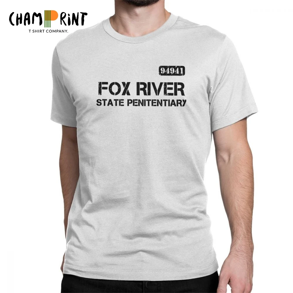 Фокс Ривер тюрьмы штата футболки для Для мужчин 100% хлопок Повседневное с О