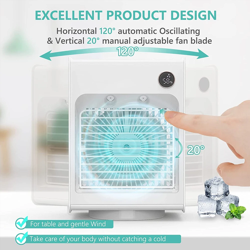 

New Product Shaking Head Spray Water Cooling Fan Portable USB Mute Air Conditioning Fan 4000Mah Large Capacity Battery