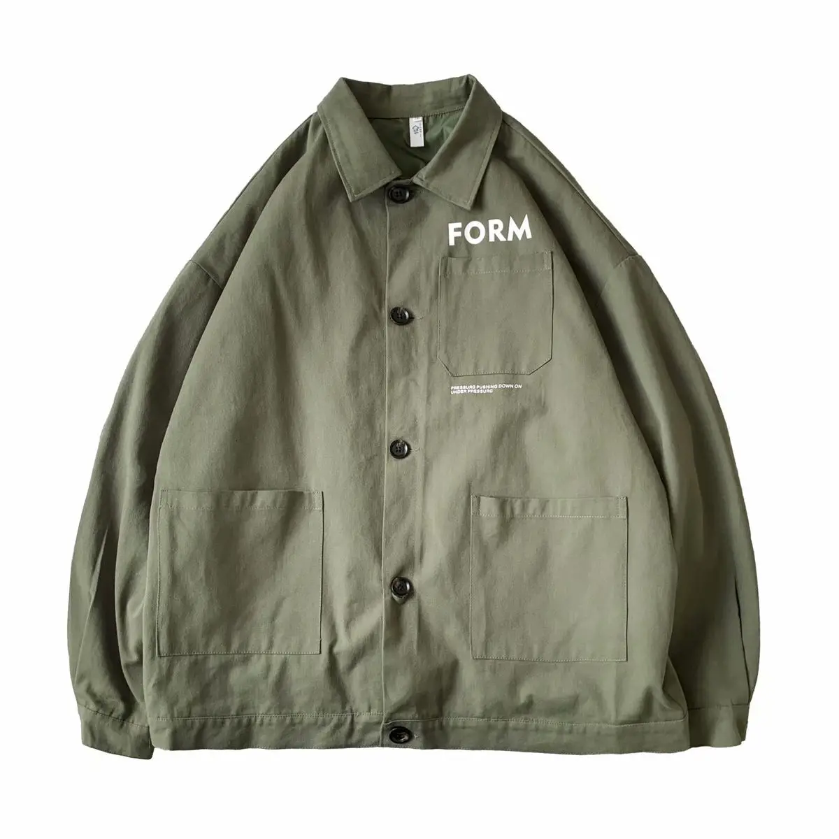 

2020 Spring And Autumn New Youth Popular Men's Loose Simple Letter Printing Tooling Jacket Fashion Casual Single-breasted Top