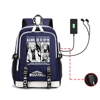 my hero academia backpack anime cosplay shoto print high capacity usb schoolbag bookbag travelbag laptop bags 2021 fashion