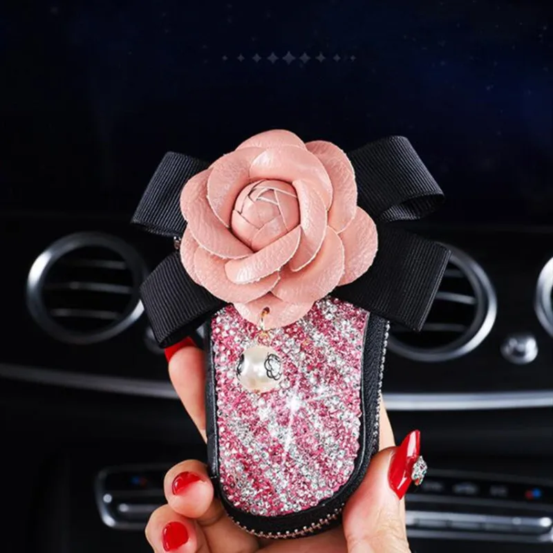 Новинка 2020 Модный женский чехол для автомобильного интерьера с цветком камелии