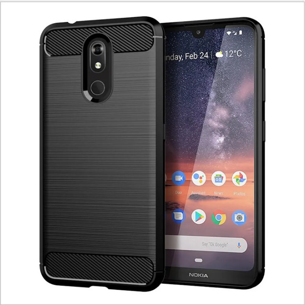 Силиконовый чехол для Nokia 2 1 3 3.1A 3.1C противоударный из углеродного волокна ТПУ