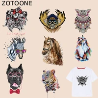 zotoone horse owl patch zebra cat dog stickers iron on patches for clothing t shirt heat transfer diy accessory appliques g