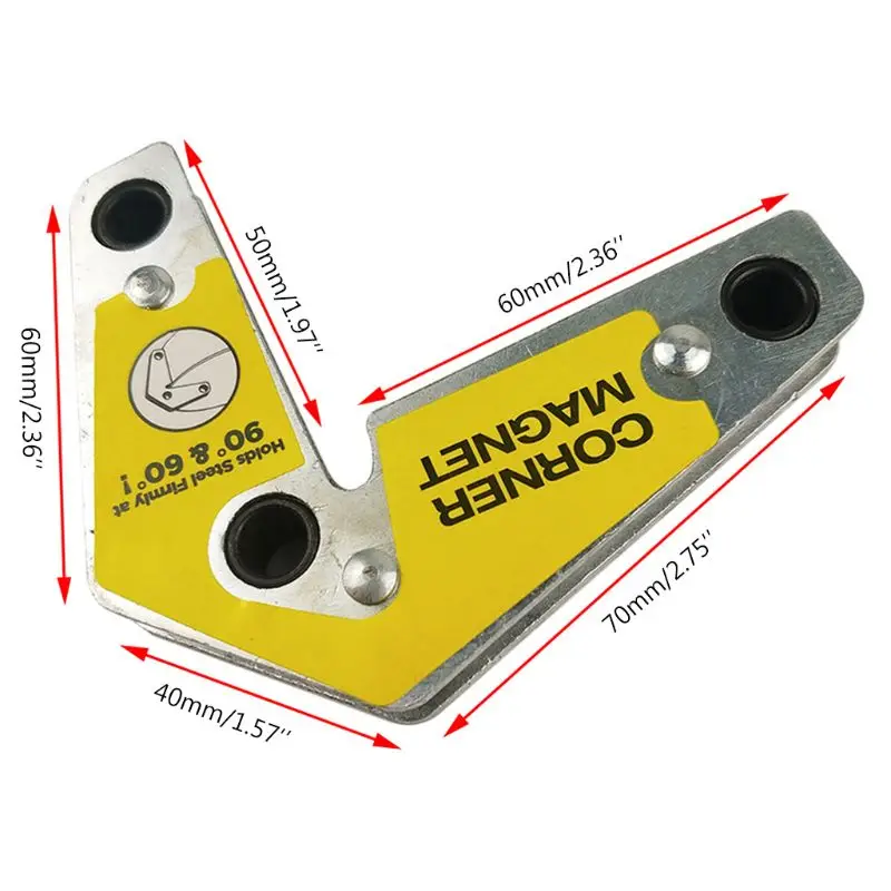 

157A 60/90/120Degree Magnet Welding Locator Magnetic Holder Weld Fixture Corner Clamp Fixer Welder Soldering Tool