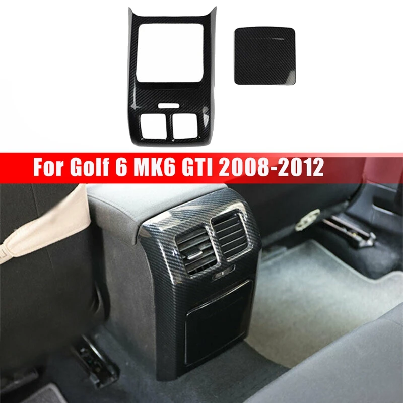 

Carbon Fiber Rear Air Outlet Vent Trim Protection Cover Anti-Kick Panel for Golf 6 MK6 - 2008-2012