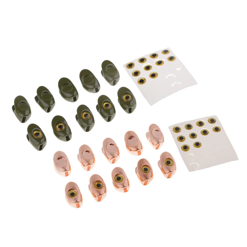 10pcs Fly Tying Skulpin Copper Head With 3D Eyes For Streamers / Tube Flies | Спорт и развлечения