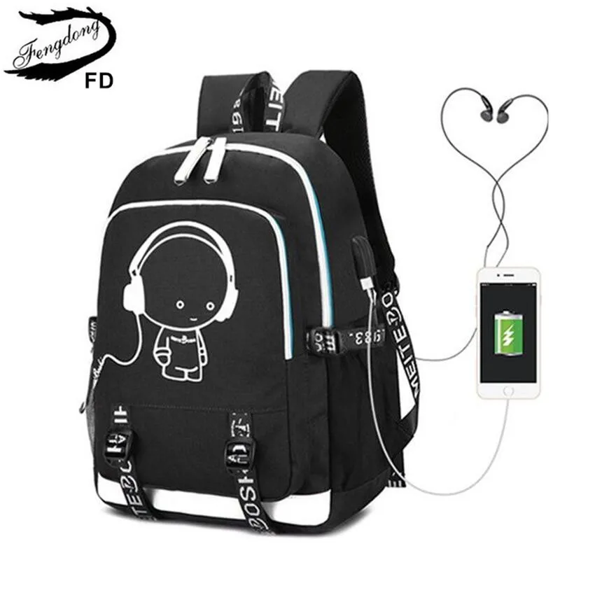 

Fengdong школьные ранцы для мальчиков водонепроницаемый вместительный дорожный рюкзак с usb-портом, студенческий спортивный рюкзак, детская школьная сумка для книг