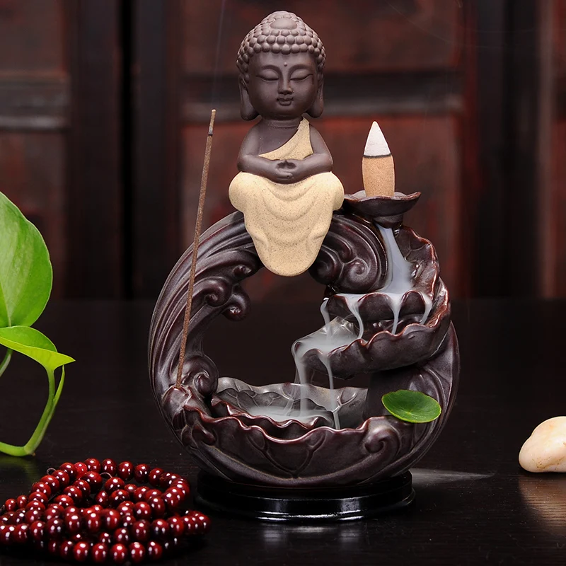 

Ceramic Backflow Incense Burner Smoke Indoor Waterfall Incense Burner Holder Spiritual Decor Encensoir Home Decoration YD50XL