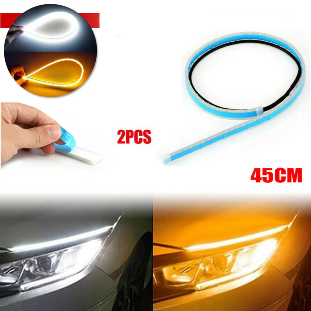 Поворотный сигнал DRL 2 шт. 45 см (18 дюймов) последовательные светодиодные ленты для