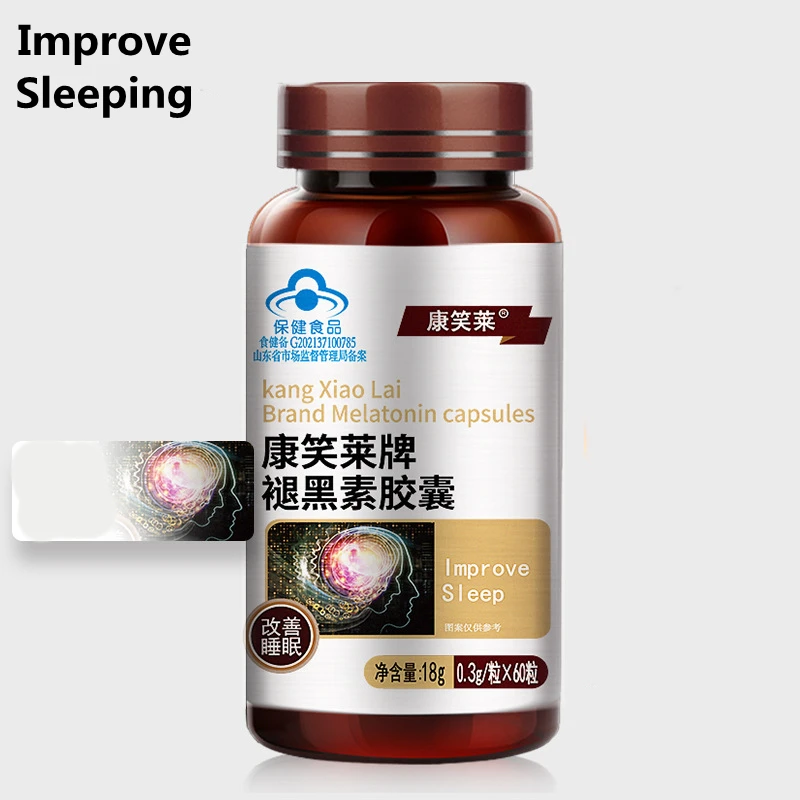 

60pcs/Box Melatonin Capsules Vitamin B6 High Content Help Improve Sleep Save Insomnia Boost Immune System Night Time Sleep Aid