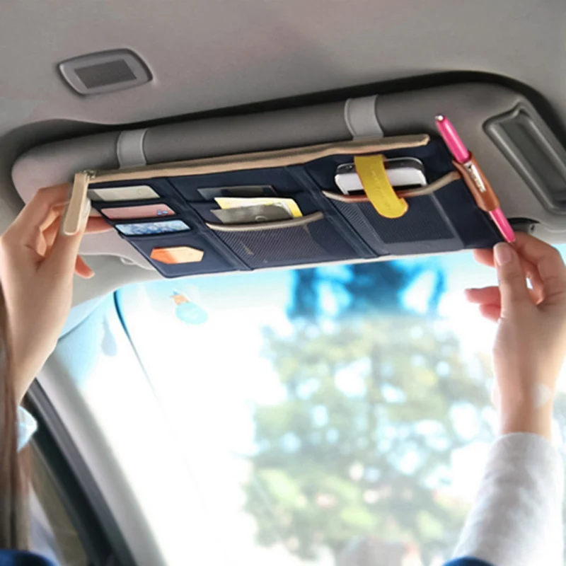 

Multifunction Car Sun Visor Organizer Universal Multi-Purpose Car Sunshade Storage Bag Phone Pouch Card Pocket Holder