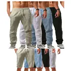 2021 мужские хлопковые льняные повседневные свободные брюки, дышащие мужские пляжные шорты в стиле хип-хоп, брюки, одежда 2020, модная одежда