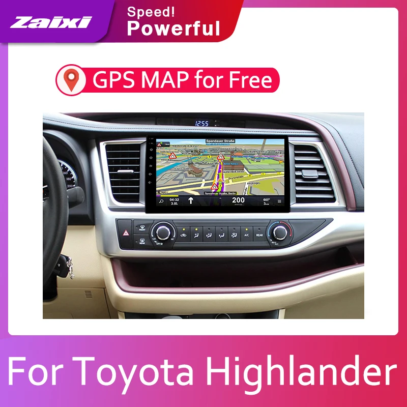 ZaiXi автомобильная система Android 1080P ips lcd экран для Toyota Highlander (XU50) 2014-2019 автомобильный