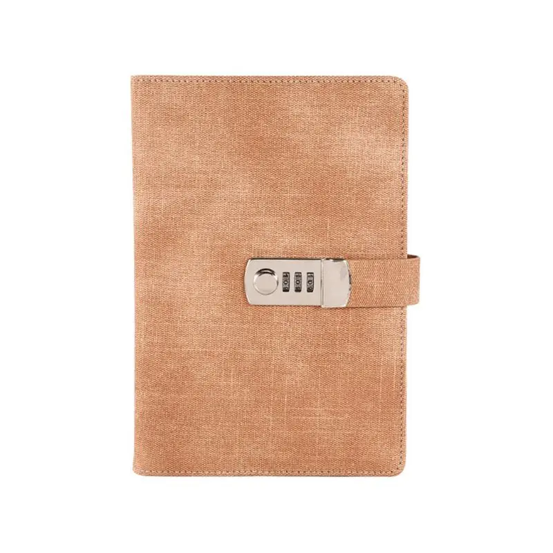 

A5 Notebook with Password Lock Leather Agenda Diary Week Planner Notepad School