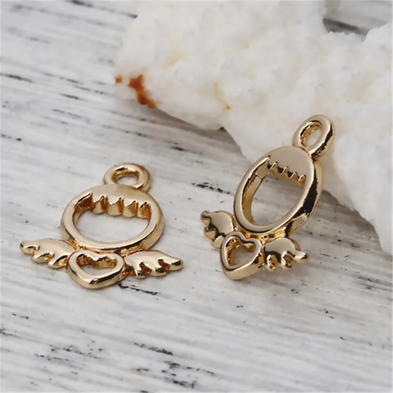 DoreenBeads Модные цинковый сплав подвески АНГЕЛ Матовый Золотой Матовый Серебряный цвет полые украшения для самодельных ювелирных изделий, 1 упаковка