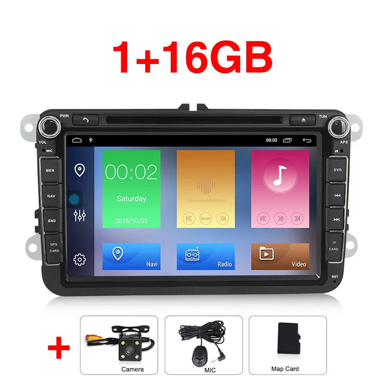 8 ''сенсорный экран 2din четырехъядерный Android 9 RDS автомобильный dvd-плеер мультимедиа для Volkswagen VW Golf Passat B6 Polo CC Skoda seat - Цвет: add camera