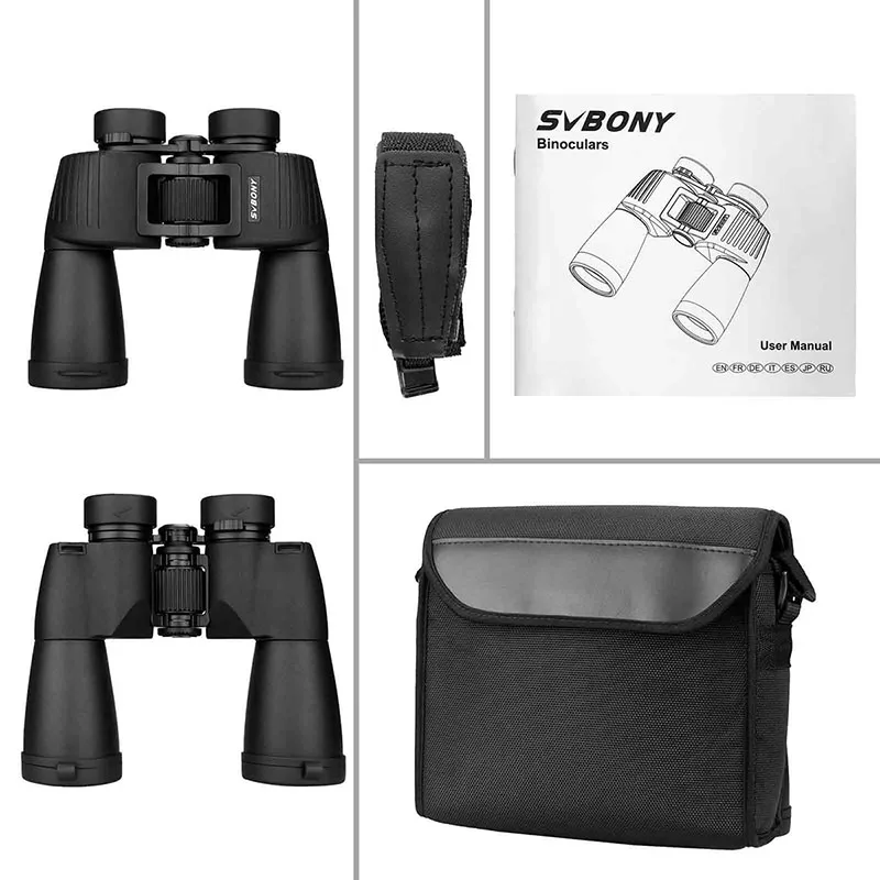 Астрономический телескоп SVBONY SA204 10x50 Porro Бинокль Мощный FMC BAK4 призма Профессиональное снаряжение для кемпинга для наблюдения за звездами.