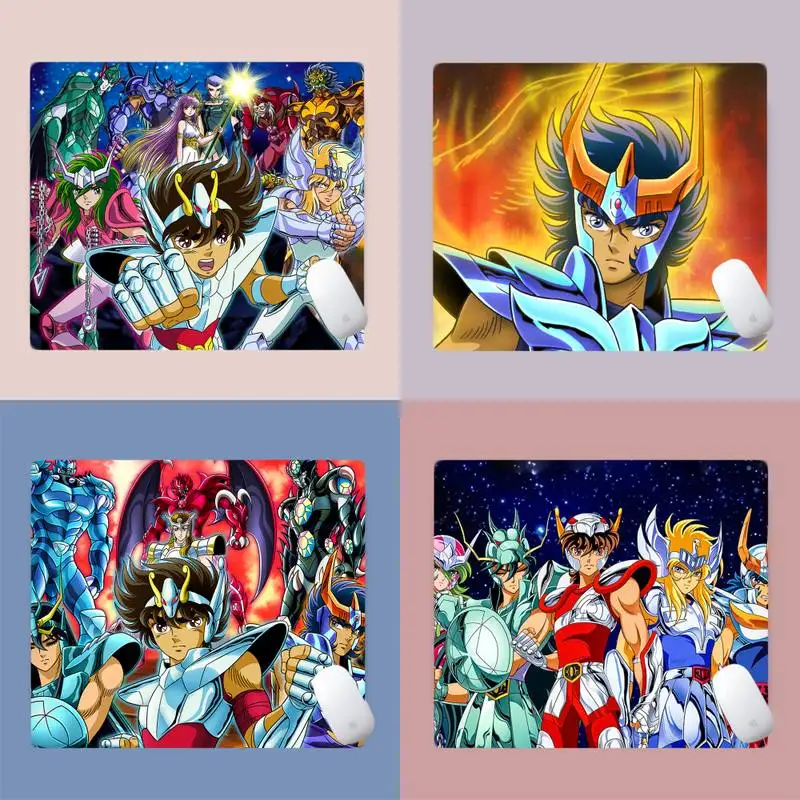 

Saint Seiya Anime Durable Rubber Mouse Mat Pad Gaming Mousepad Desk Protect Game Office work Small Mat Non-slip Laptop Cushion