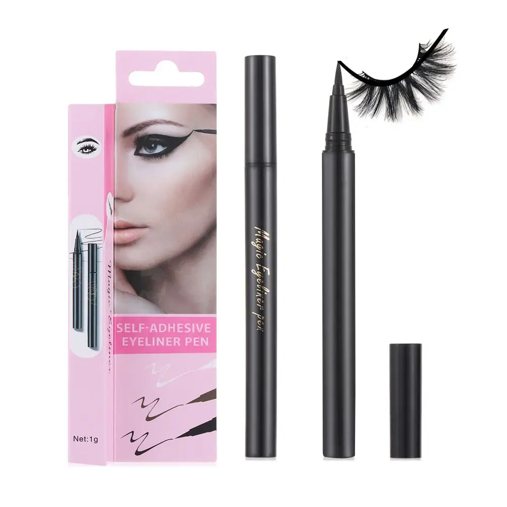 

Upgraded Self-adhesive Eyeliner 2 In 1 False Eyelashes Eyeliner No Glue Non Magnetic Long-lasting Fast Dry Waterproof Eyeliner