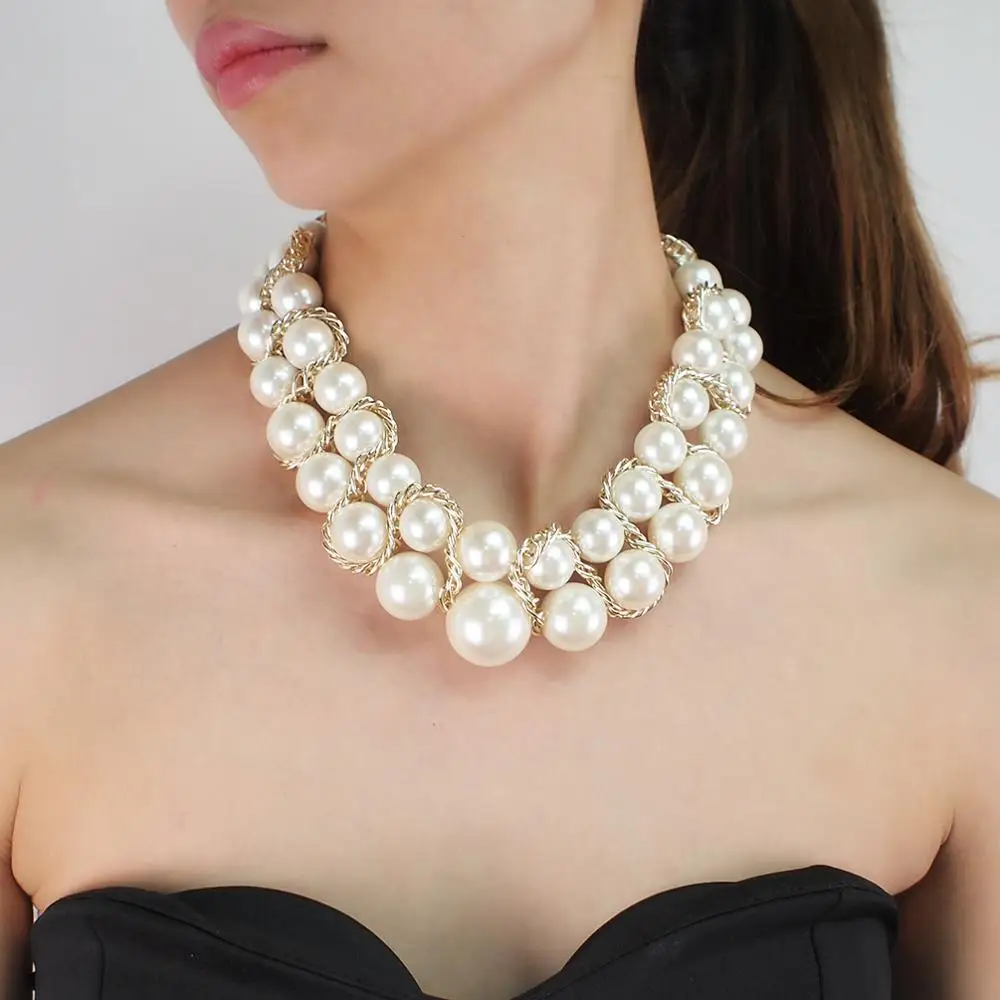 Украшение с имитацией жемчуга ожерелье из искусственного яркое украшение для