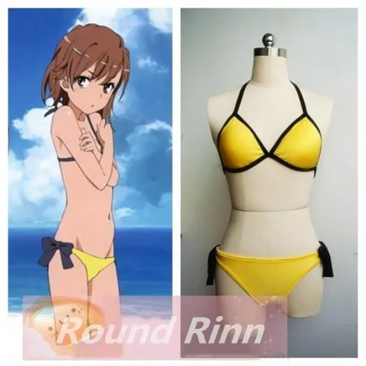 

Желтый купальник для косплея Toaru maютсу no Index Misaka Mikoto, бикини, купальник из аниме на заказ