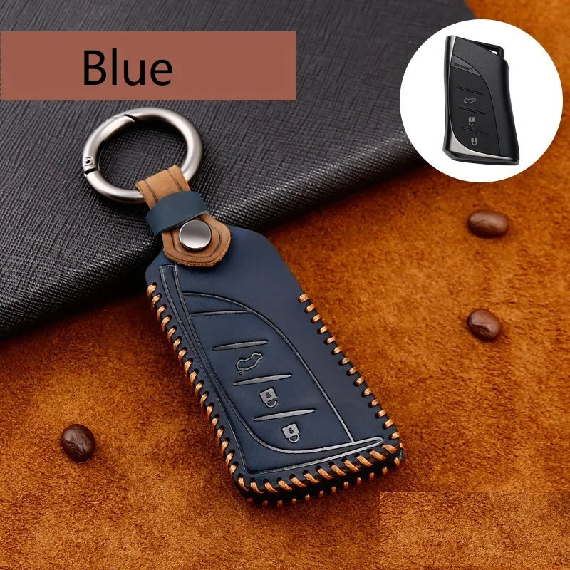 

Genuine Leather Handmade Car Key Cover key Case For Lexus 2018 ES300h ES350 ES200 ES260 LS350 LS500h Fob Key Car-Styling