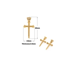 cross necklace pendant lady christian gift 18k gold filled diy jewelry making supplies religious faith charm amulet
