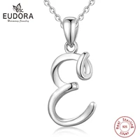 eudora unique 925 sterling silver e letter name pendant necklace for women man fashion personalized jewelry girl gift cyd109
